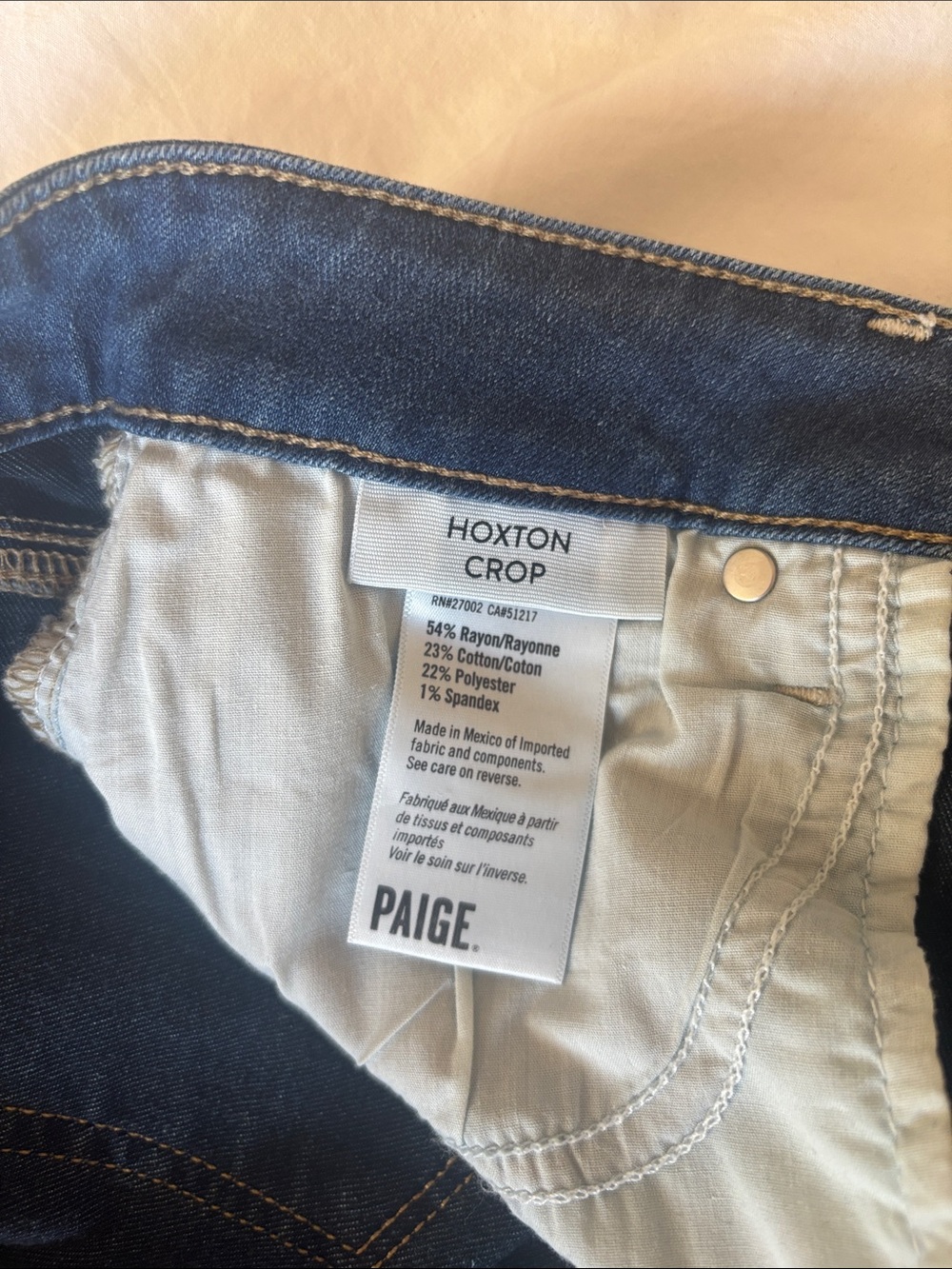 Paige Hoxton Crop Dark Wash Skinny Jeans, 28 - Picture 7 of 8